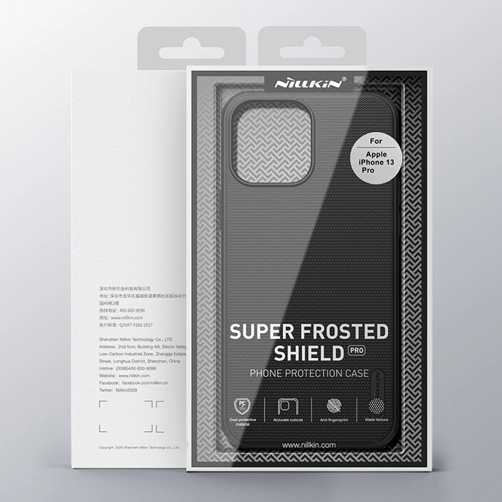 Nillkin Super Frosted Shield reinforced case, cover for iPhone 13 Pro, blue_4