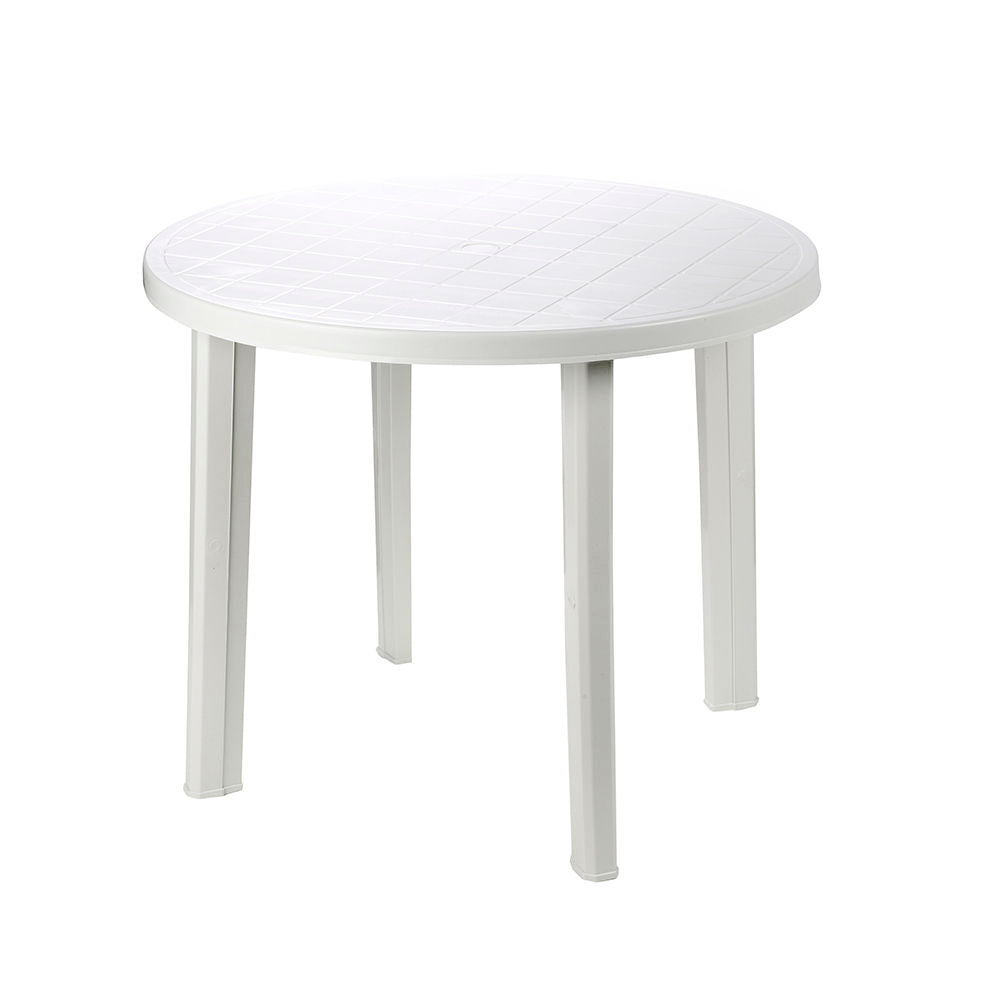 Mesa redonda para ao ar livre. cor: branco Ã¸90x72cm ipae progarden_0