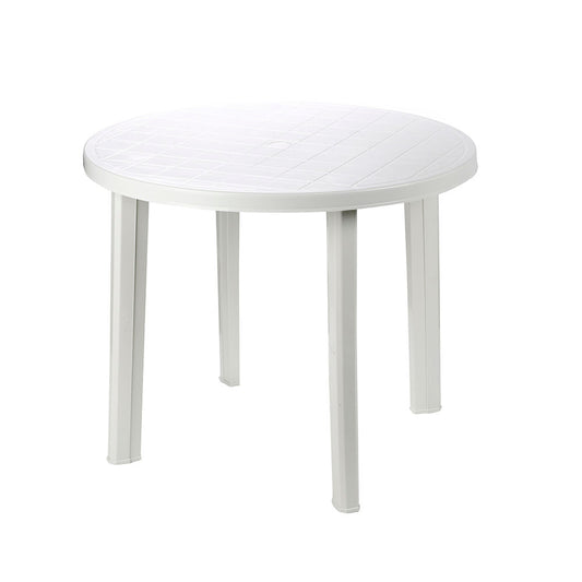Mesa redonda para ao ar livre. cor: branco Ã¸90x72cm ipae progarden_0