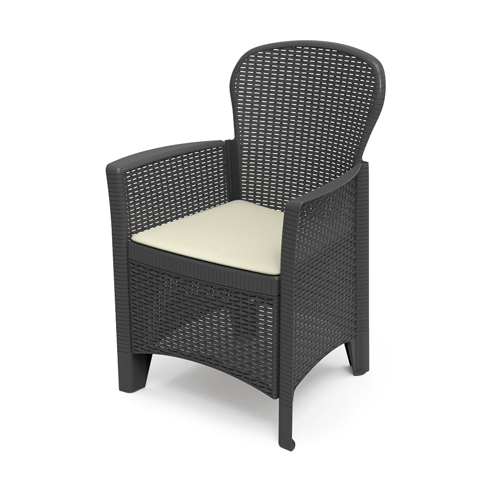 CadeirÃ£o imitaÃ§Ã£o do rattan. cor: antracite 60x58x89cm modelo: folia progarden_0