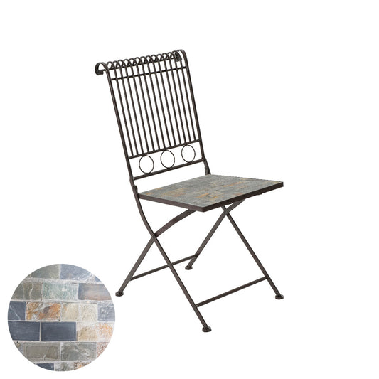 Cadeira metÃ¡lica/mosaico cor: castanho 39x39x90cm modelo stuttgart para exterior_0