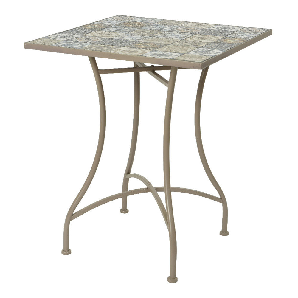 Mesa metal/mosaico cor: castanho 58x58x72cm modelo bistro para exterior_0