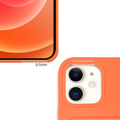 Card Case Silicone Wallet Wallet with Card Slot Documents for iPhone 12 Pro Max Orange_3