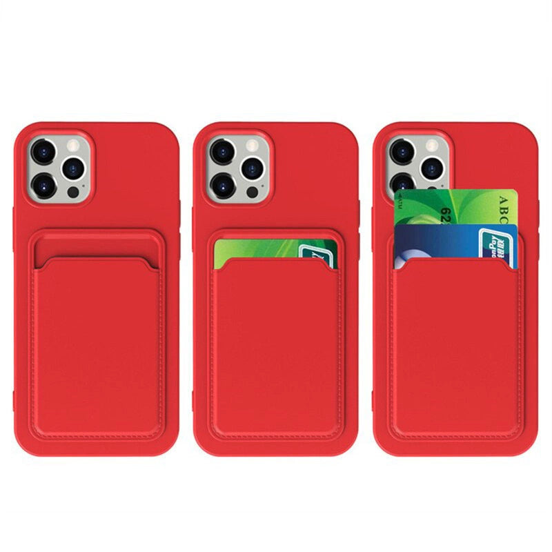 Card Case Silicone Wallet Wallet with Card Slot Documents for iPhone 12 Pro Max Orange_7