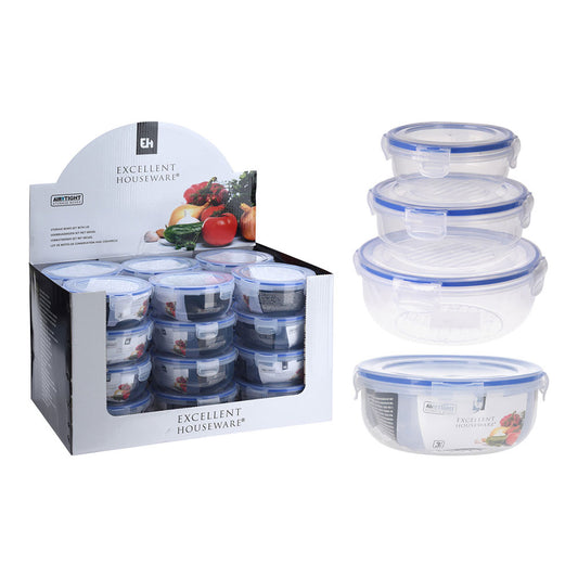 Pack 3 recipientes de plÃ¡stico, tampa hermÃ©tica, 1400ml,800ml,400ml , 024000670, excellent houseware_0