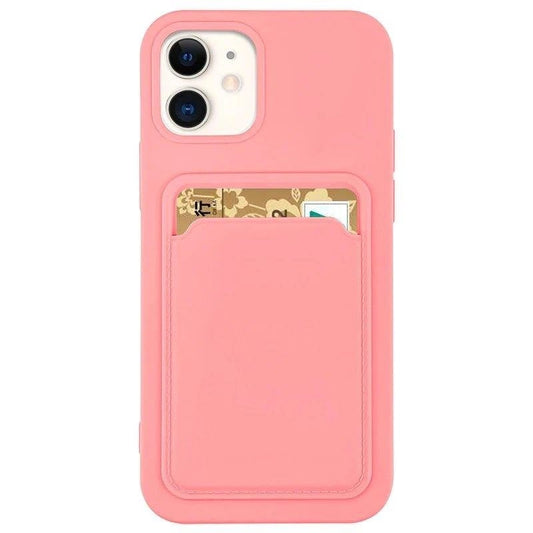 Card Case Silicone Wallet Wallet with Card Slot Documents for Samsung Galaxy A42 5G pink_0
