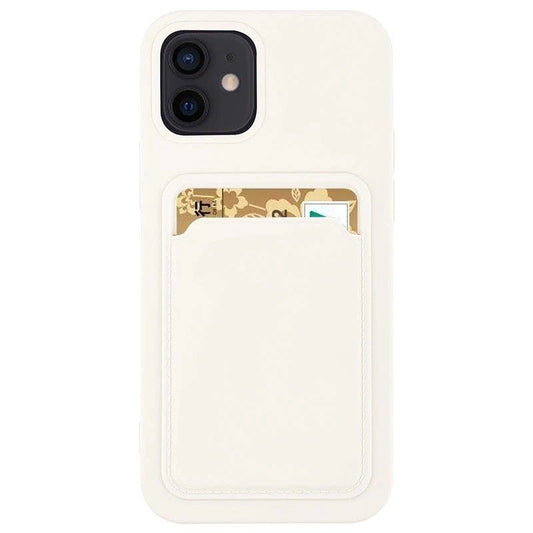 Card Case Silicone Wallet Wallet With Card Slot Documents For Samsung Galaxy A72 4G White_0