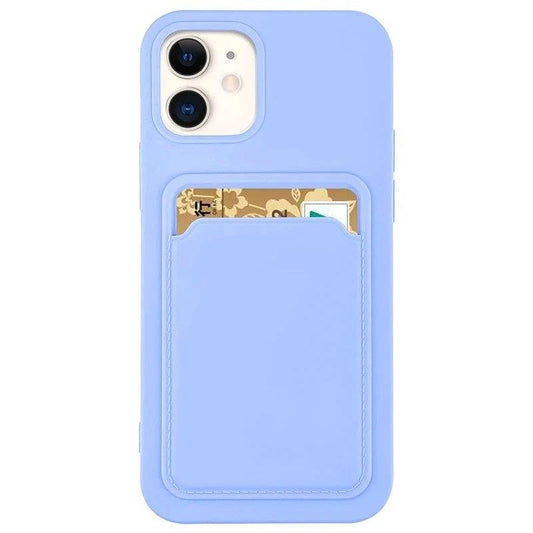 Card Case Silicone Wallet Wallet With Card Slot Documents For Samsung Galaxy A72 4G Purple_0