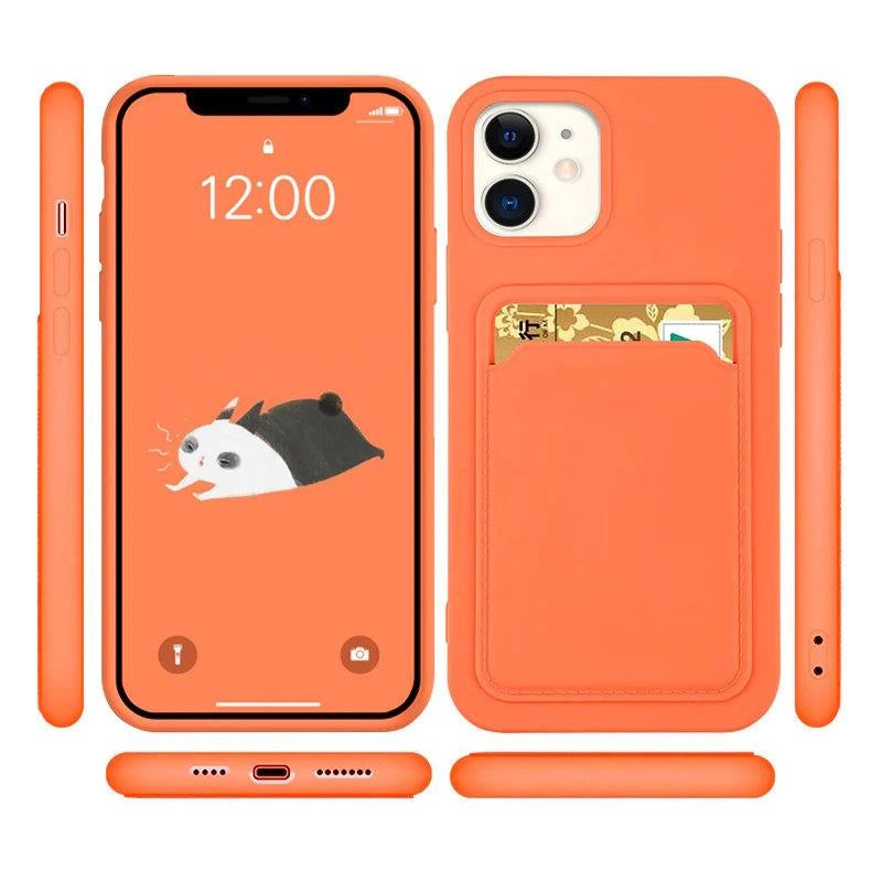 Card Case Silicone Wallet Wallet With Card Slot Documents For Samsung Galaxy A72 4G Pink_1