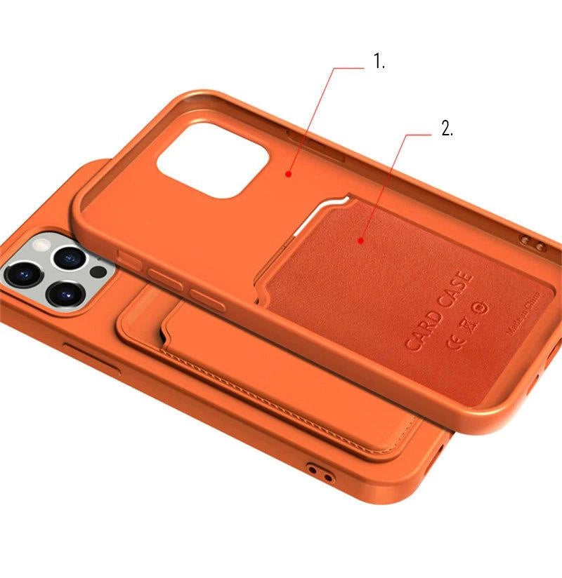Card Case Silicone Wallet Wallet With Card Slot Documents For Samsung Galaxy A72 4G Pink_4