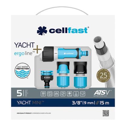 Kit de mangueira para rega yacht mini ats 9 mm x 15 m cellfast_0