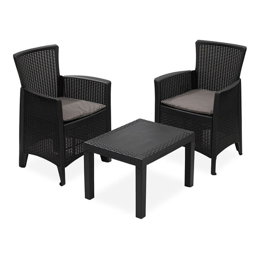 Conjunto de jardim forest 3 peÃ§as antracite + almofadas_0