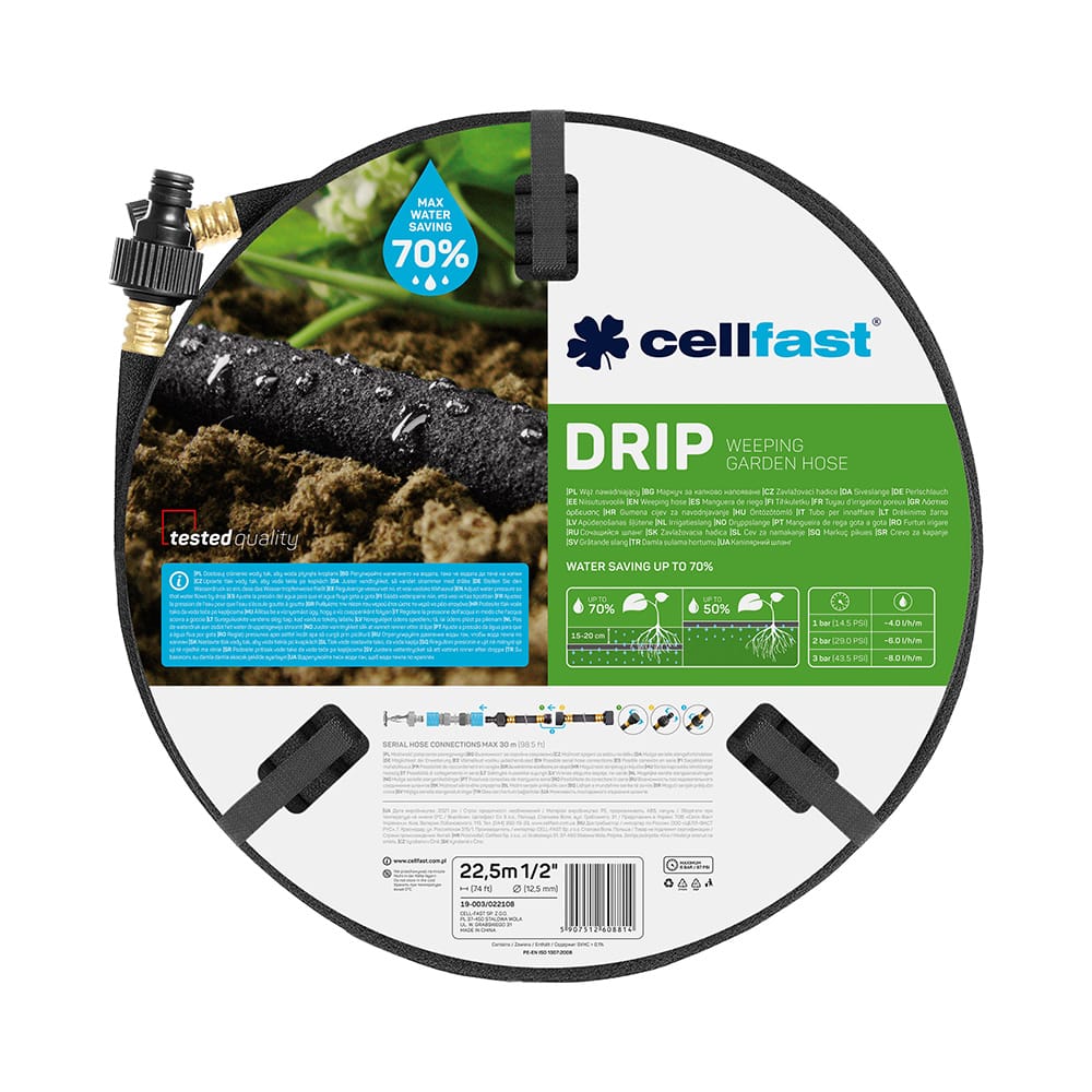 Kit mangueira porosa rega gota a gota 12,5mm x 22,5m cellfast_0