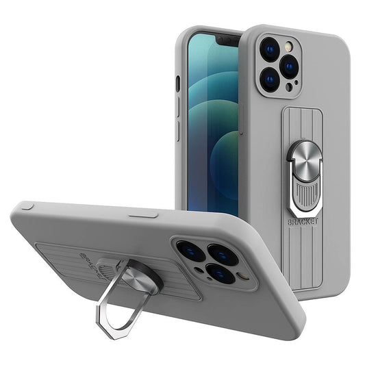 Ring Case silicone case with finger grip and stand for Samsung Galaxy S21+ 5G (S21 Plus 5G) silver_0