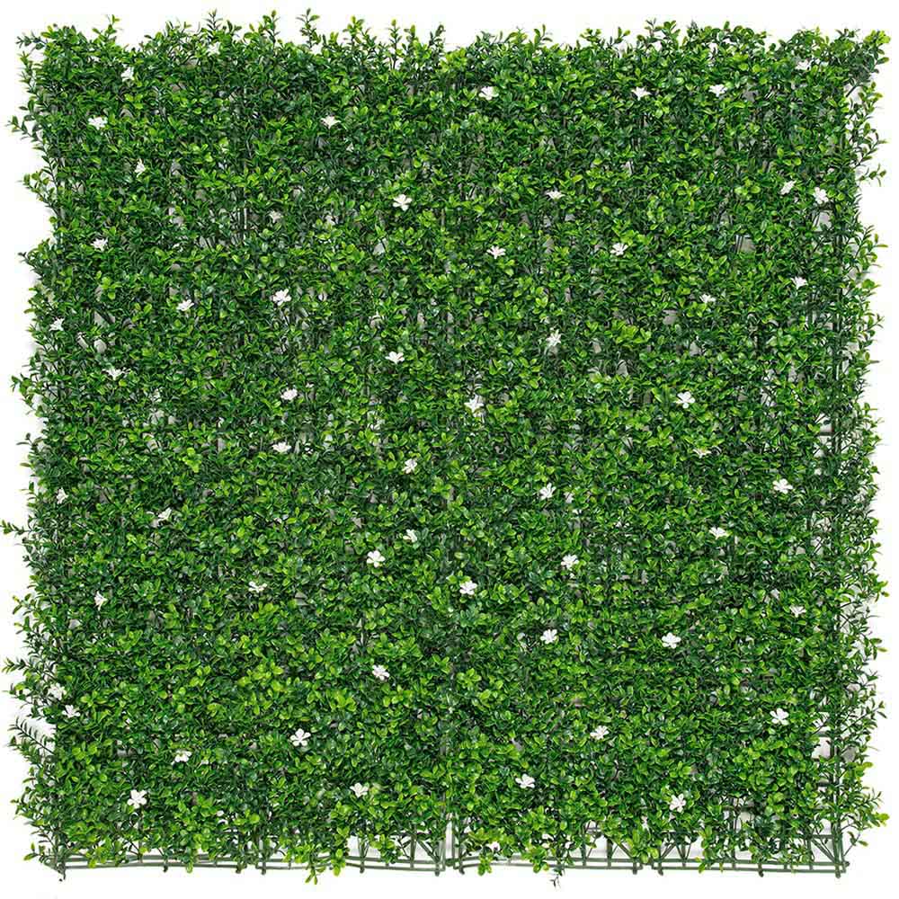 Jardim vertical com flores de jasmim cor verde 1 x 1 m_0