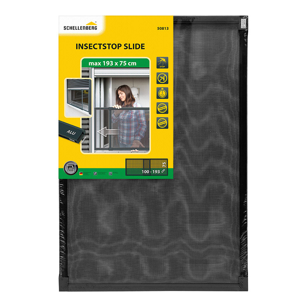 Rede mosquiteira fixa extensÃ­vel alumÃ­nio antracita 75x100-193cm shellenberg_0