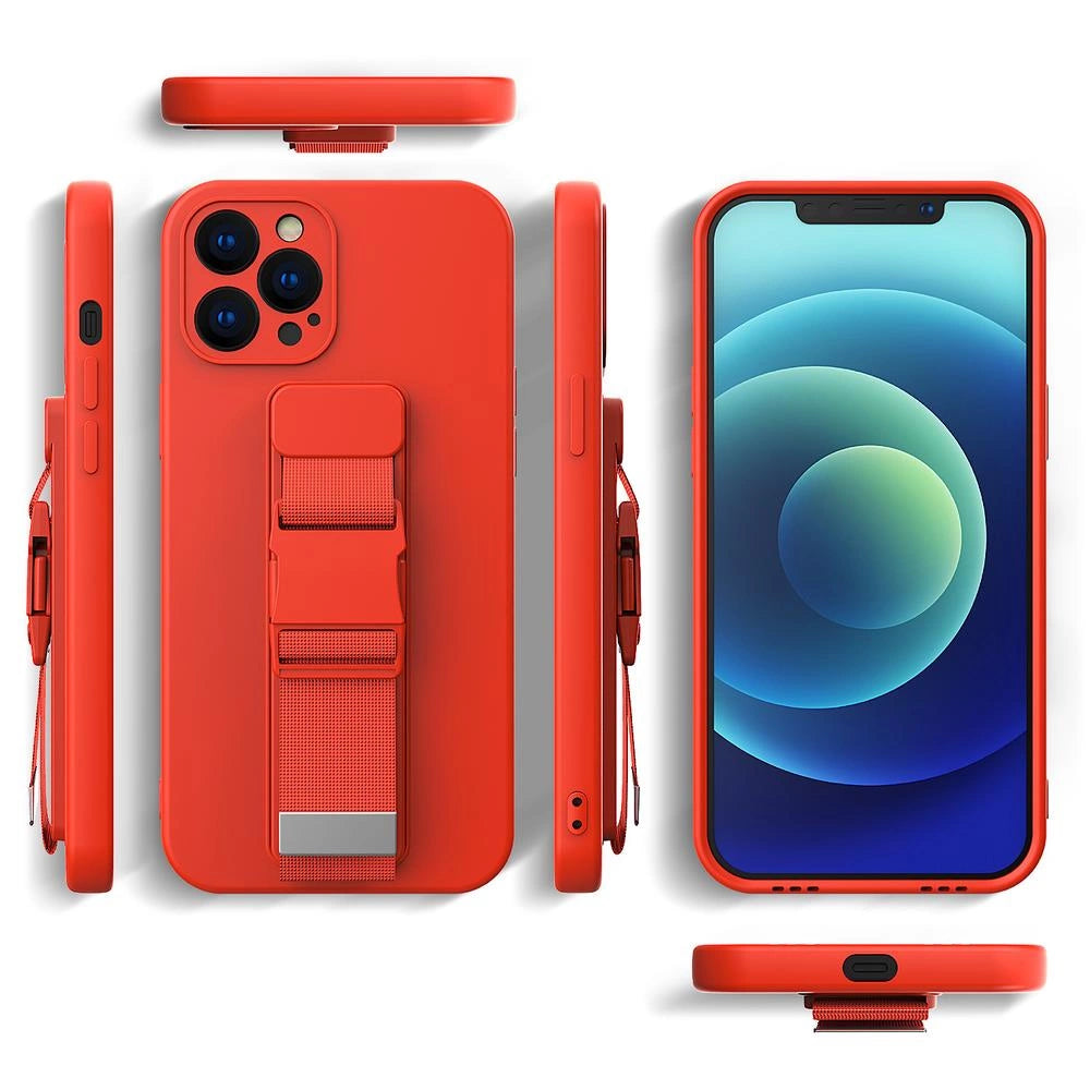 Rope case gel case with a chain lanyard bag lanyard iPhone XS / iPhone X red_2