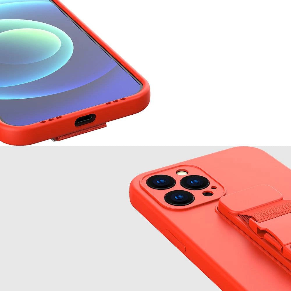 Rope case gel case with a chain lanyard bag lanyard iPhone XS / iPhone X red_4