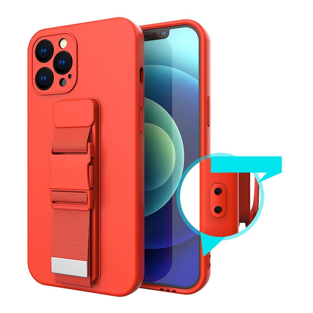 Rope case gel case with a chain lanyard bag lanyard iPhone XS / iPhone X red_7