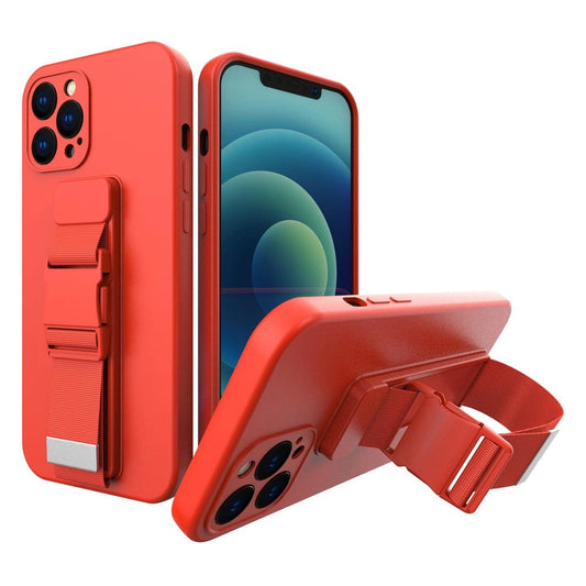 Rope case gel case with a lanyard chain handbag lanyard iPhone 11 Pro Max red_0