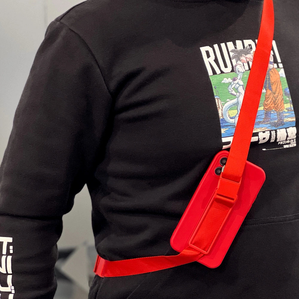 Rope case gel case with a lanyard chain handbag lanyard iPhone 11 Pro Max red_15