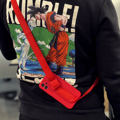 Rope case gel case with a lanyard chain handbag lanyard iPhone 11 Pro Max red_16