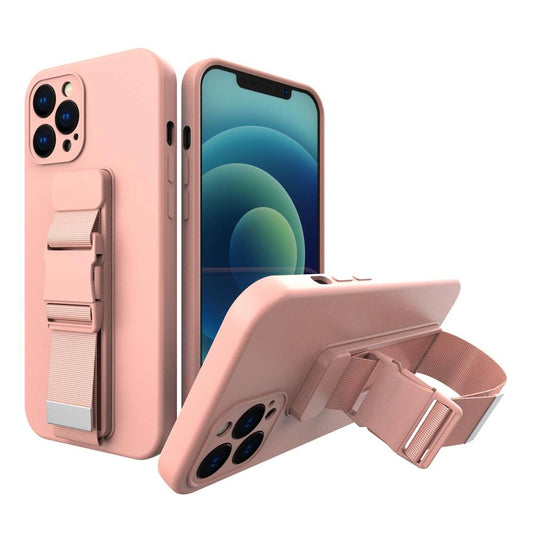 Rope case Gel case with a chain lanyard bag lanyard iPhone 12 Pro pink_0