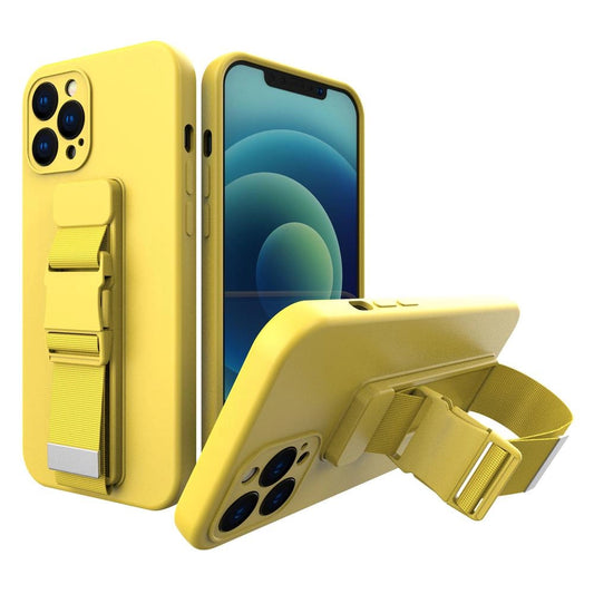Rope case gel case with a chain lanyard bag lanyard iPhone 13 Pro yellow_0