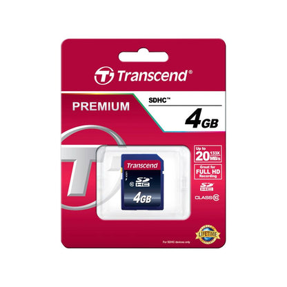 Cartão de Memória Transcend / 4GB Class 10 / TS4GSDHC10_0