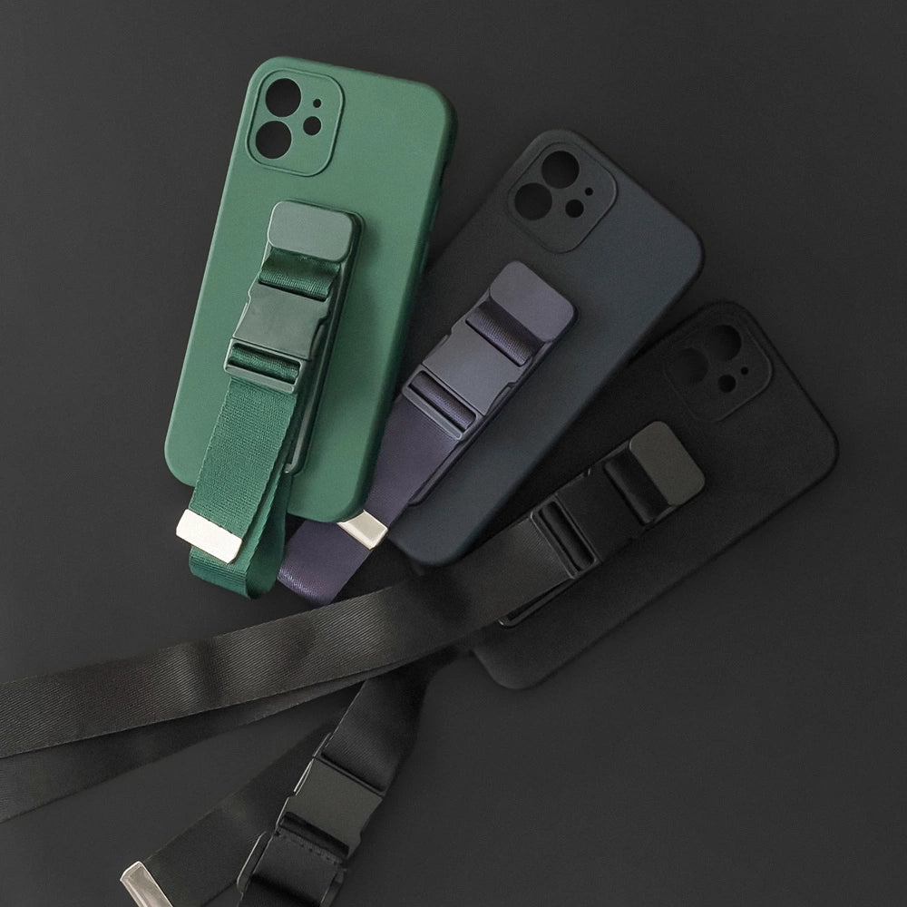 Rope case Gel Case with Chain Lanyard Handbag Lanyard Samsung Galaxy S21 5G Dark Green_12
