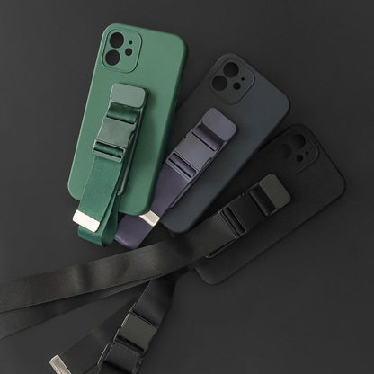 Rope case Gel Case with Chain Lanyard Handbag Lanyard Samsung Galaxy S21 5G Dark Green_12