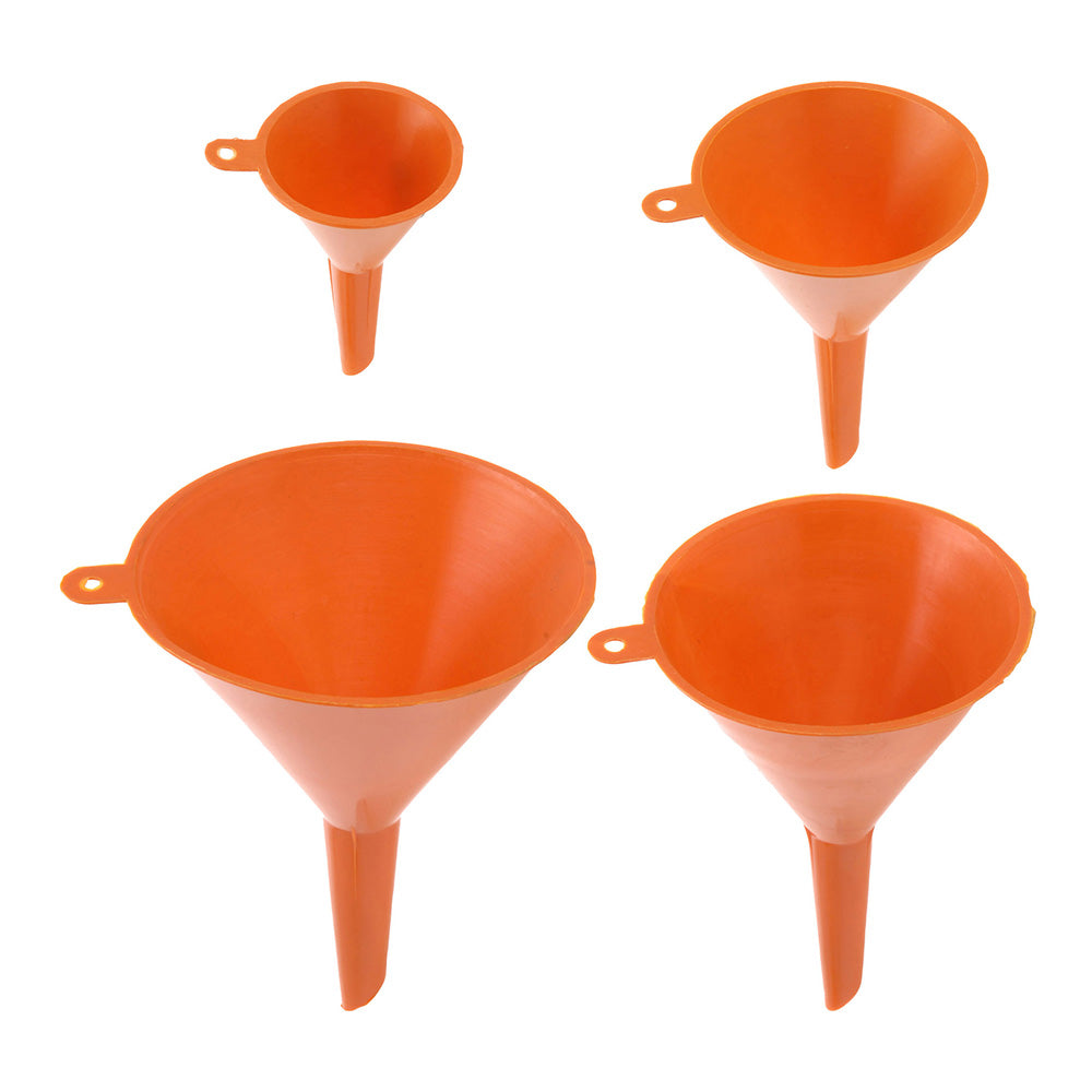 Conjunto 4 funis cor laranja medidas: 5x8,5cm/7,2x11cm/10x14,5cm/12x16cm_0