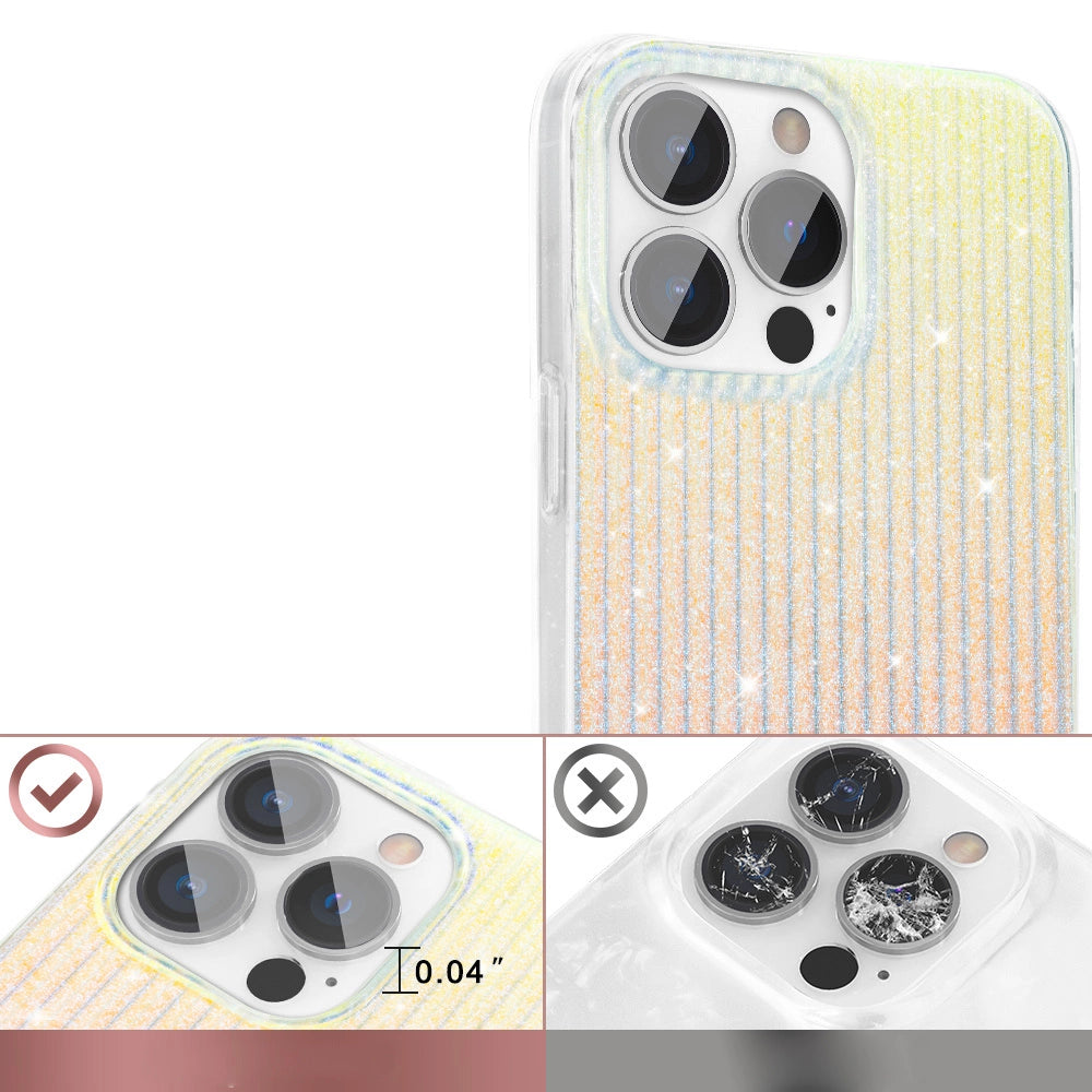 Kingxbar Travel Series luxurious elegant case for iPhone 13 Pro blue-orange (Clouds)_4