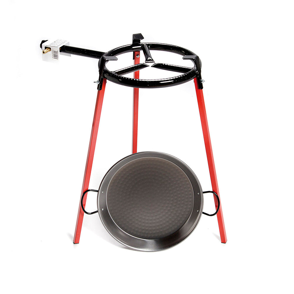 Set frigideiras polidas Ã¸38cm com tripÃ© e queimador de gÃ¡s 300mm. vaello_0