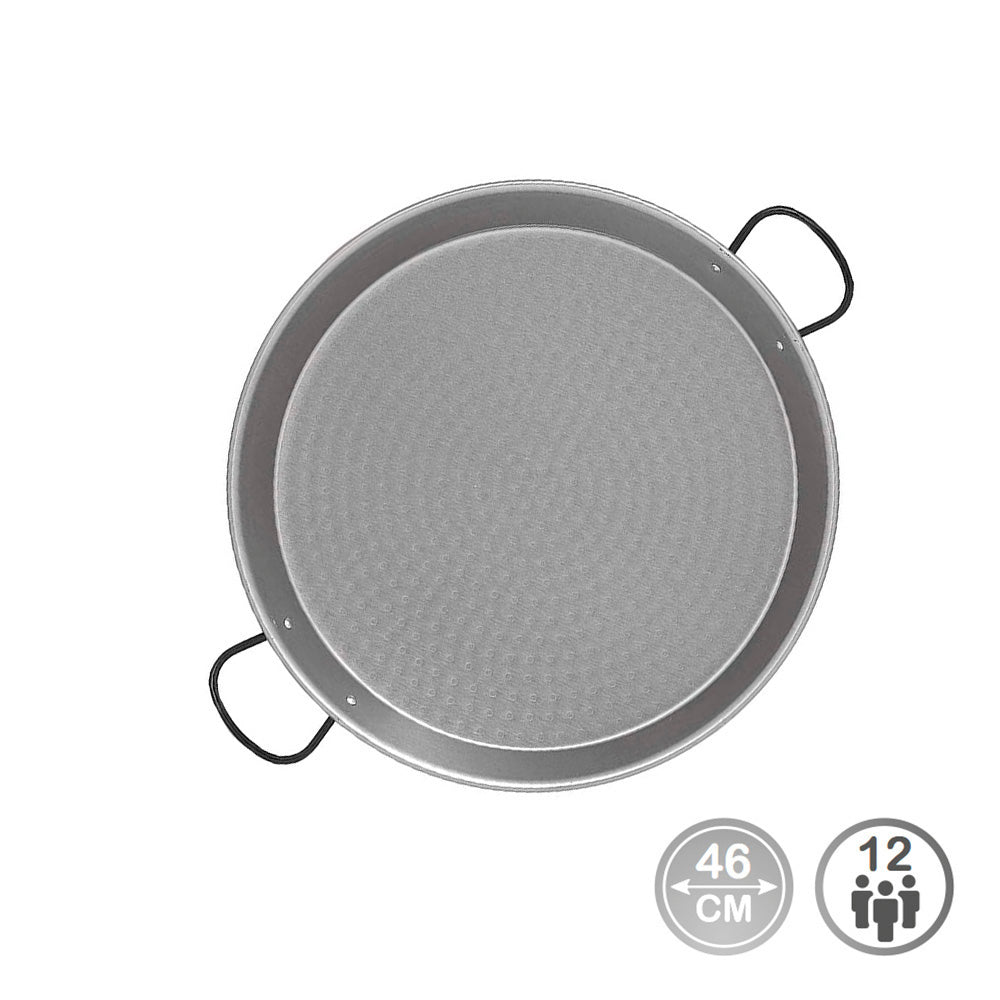 Frigideira paelha tradicional aÃ§o polido Ã¸46cm (para 12 pessoas). vaello_0