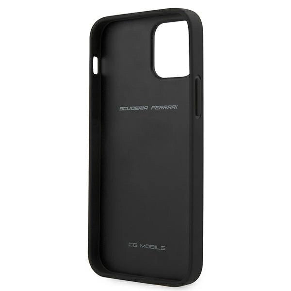Ferrari FEOMSHCP12LBK iPhone 12 Pro Max black/black hardcase Off Track Leather Nylon Stripe_6