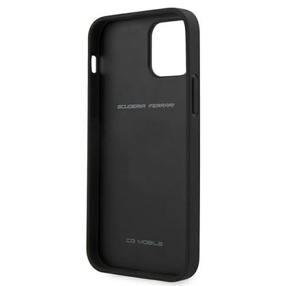 Ferrari FEOMSHCP12LBK iPhone 12 Pro Max black/black hardcase Off Track Leather Nylon Stripe_6