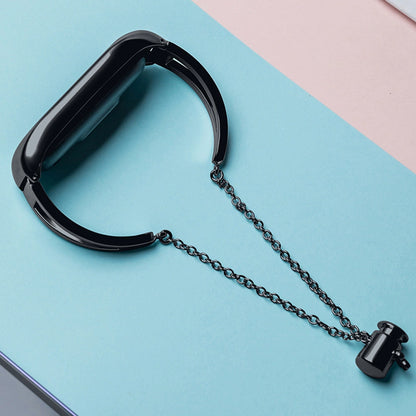Metal bracelet for Xiaomi Mi Band 3 / 4 / 5 / 6 band strap - black_4