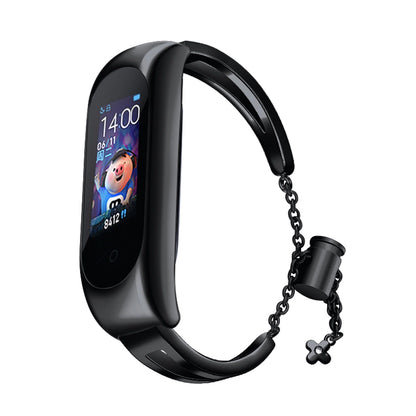 Metal bracelet for Xiaomi Mi Band 3 / 4 / 5 / 6 band strap - black_0