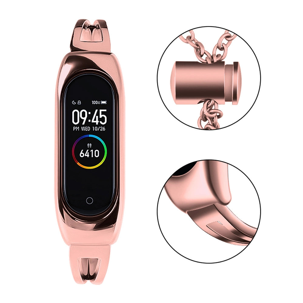 Metal bracelet for Xiaomi Mi Band 3 / 4 / 5 / 6 band strap - pink_6