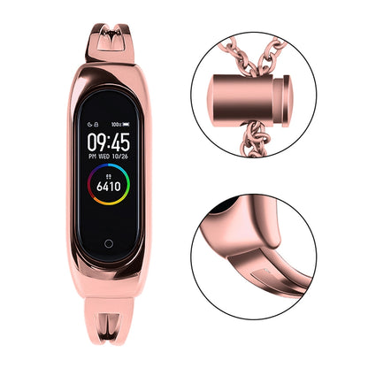Metal bracelet for Xiaomi Mi Band 3 / 4 / 5 / 6 band strap - pink_6