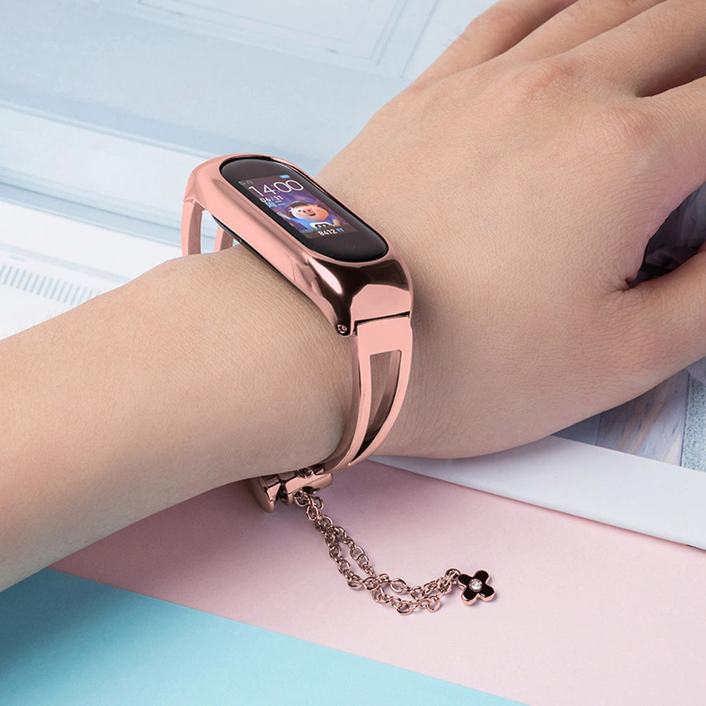 Metal bracelet for Xiaomi Mi Band 3 / 4 / 5 / 6 band strap - pink_1