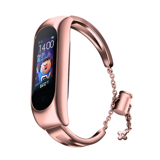 Metal bracelet for Xiaomi Mi Band 3 / 4 / 5 / 6 band strap - pink_0