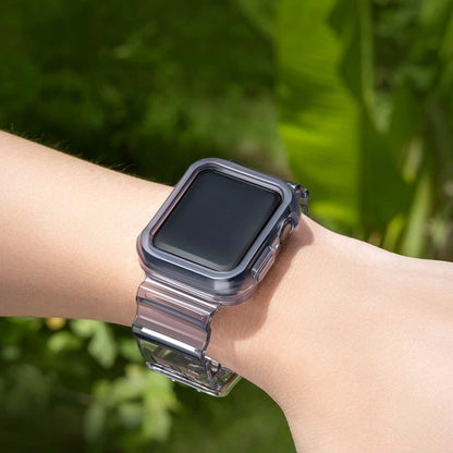 Silicone Band Strap Bracelet Case Strap Light Set for Apple Watch 42mm - Black_2