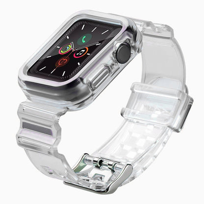 Silicone Band Strap Bracelet Case Strap Light Set for Apple Watch 42mm - Black_0