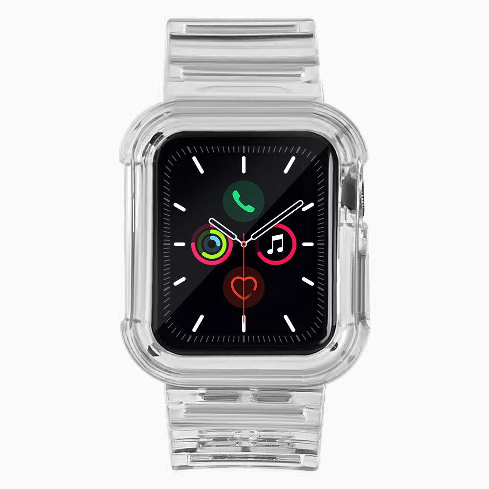 Silicone Band Strap Bracelet Case Strap Light Set for Apple Watch 42mm - Black_1