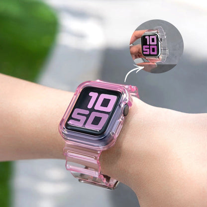 Silicone Band Strap Bracelet Case Strap Light Set for Apple Watch 42mm - Black_9