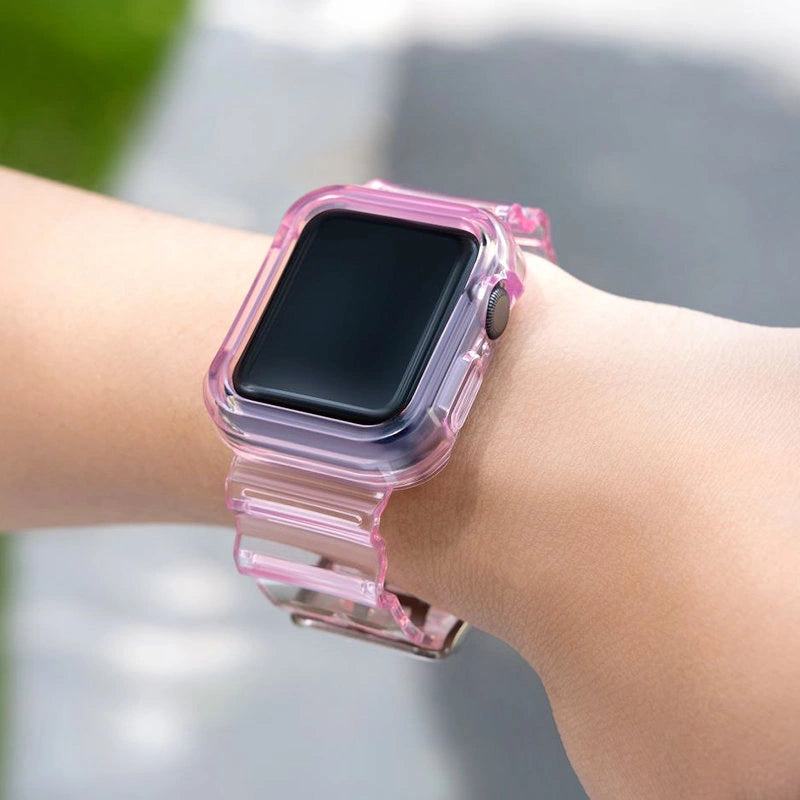 Silicone Band Strap Bracelet Case Strap Light Set for Apple Watch 40mm - Red_2
