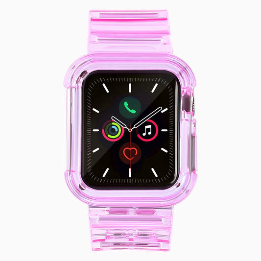Silicone Band Strap Bracelet Case Strap Light Set for Apple Watch 40mm - Red_0