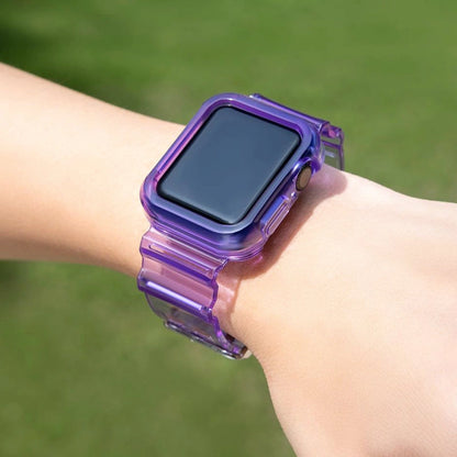 Silicone Band Strap Bracelet Case Strap Light Set for Apple Watch 38mm - Purple_2